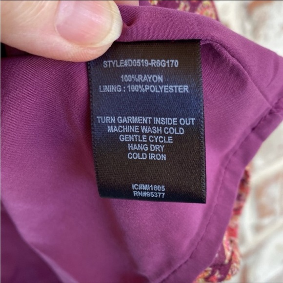 Sanctuary Burgundy and Pink Floral Peasant Neck Tunic Blouse - Picture 8 of 11